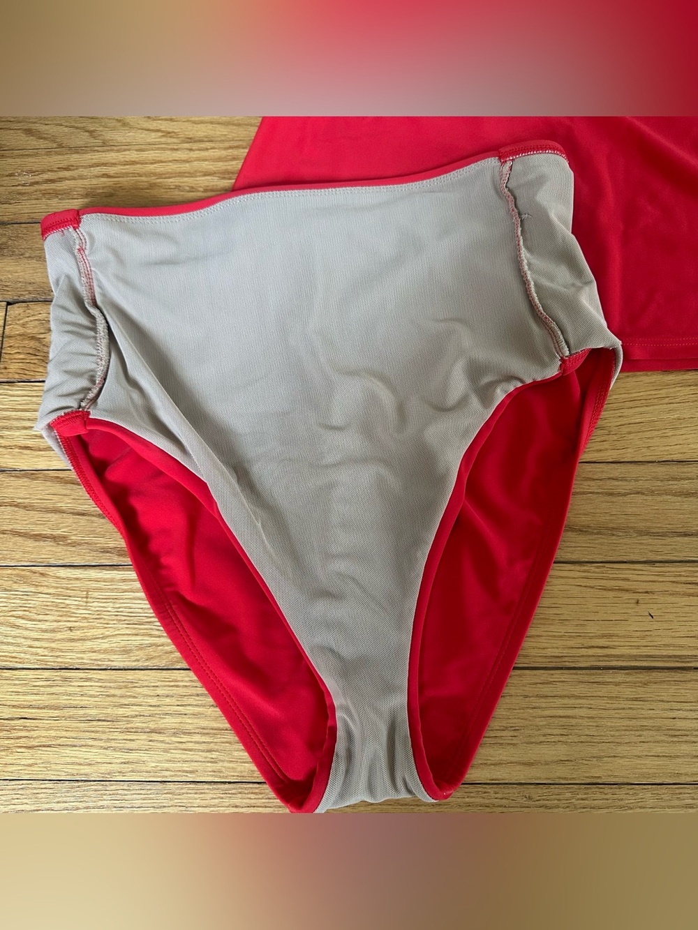 Kona Sol Bright Red Tankini Top & High Waist Bottoms - Picture 4 of 5